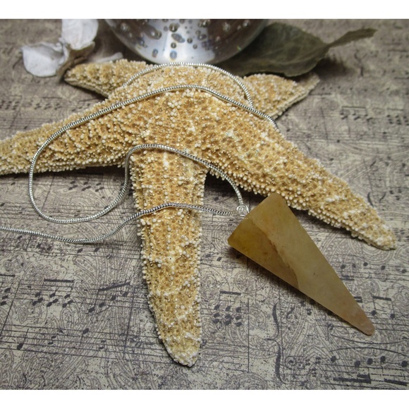 Jewelry - Golden Quartz Gemstone Pendulum Necklace